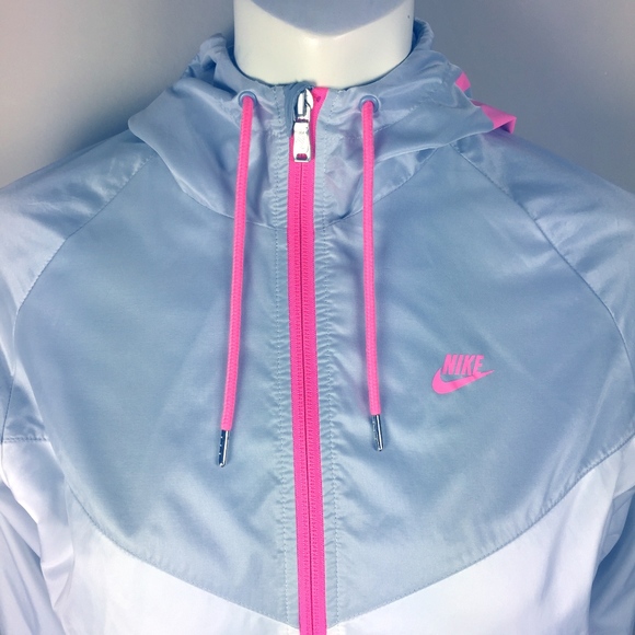 white and pink nike jacket